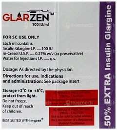 Glarzen New 100iu Cartridges 3ml Pack Of 3 Injections